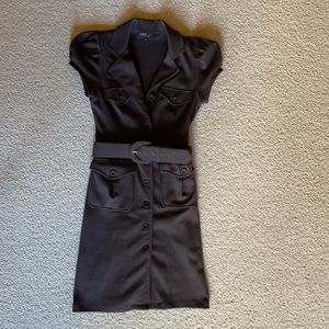 ABS Allen Schwartz Women Belt Fitted Brown Dress Size 2